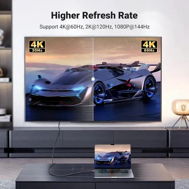 Alt view image 6 of 7 - UGREEN USB C to HDMI Cable (4K@60Hz) , Type C to HDMI Adapter Thunderbolt 4/3 to HDMI for Home Office Compatible with iPhone 17 Pro Max, MacBook Pro Air iPad Pro, XPS, Galaxy S25 Steam Deck