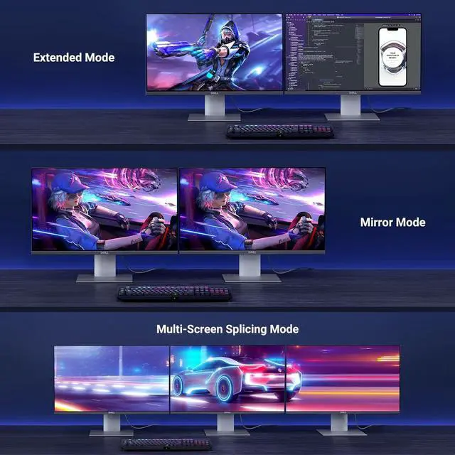 Alt view image 5 of 7 - UGREEN VESA 8K DisplayPort 1.4 Cable  DP Cable Supports 8K@60Hz 4K@240Hz 32.4Gbps, HDR, HDCP, DSC 1.2a, FreeSync, G-Sync, Display Port Cord Alu Braided Compatible Monitor, Graphics, PC, HDTV 6.6FT