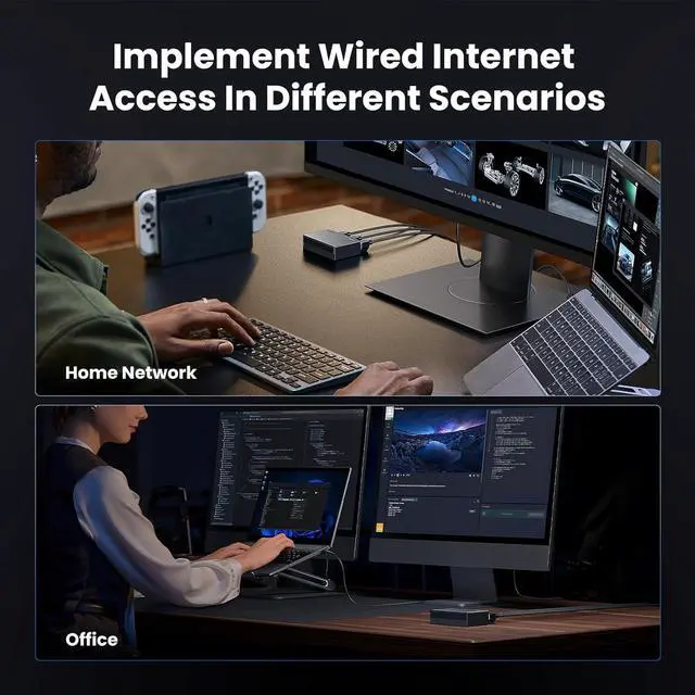 Alt view image 5 of 7 - UGREEN Ethernet Switch, 5 Port Gigabit Ethernet Splitter, Plug & Play, Wall Mount & Desktop Network Switch Hub, Unmanaged, Compact, with LED, Fanless Quiet, for Internet Cable, Laptop, Router, NAS