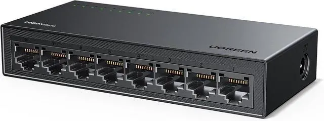 Main image of UGREEN Ethernet Switch, 8 Port Gigabit Ethernet Splitter, Plug & Play, Wall Mount & Desktop Network Switch Hub, Unmanaged, Compact, with LED, Fanless Quiet, for Internet Cable, Laptop, Router, NAS