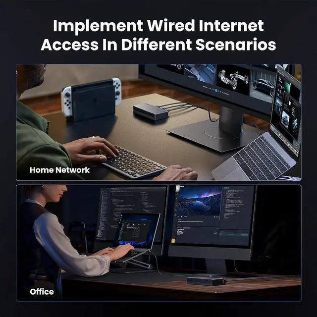 Alt view image 5 of 7 - UGREEN Ethernet Switch, 8 Port Gigabit Ethernet Splitter, Plug & Play, Wall Mount & Desktop Network Switch Hub, Unmanaged, Compact, with LED, Fanless Quiet, for Internet Cable, Laptop, Router, NAS