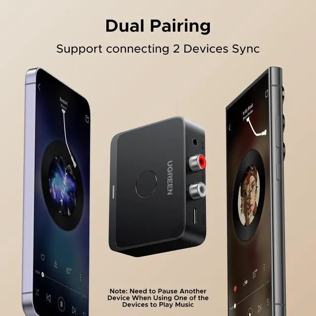 Alt view image 7 of 7 - UGREEN Bluetooth 6.0 Receiver with LDAC, Hi-Res Wireless Audio Adapter with Low Latency, for Old Stereo/Speakers/Wired Speakers/Home Audio Music Streaming Stereo System