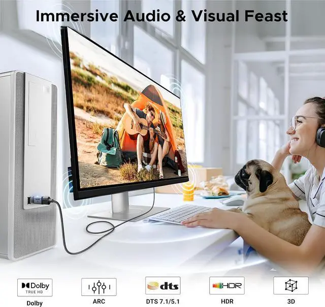 Alt view image 4 of 7 - UGREEN 4K DisplayPort to HDMI 2-Pack Adapter Unidirectional Display Port 1.2 to HDMI 1.4 Male to Female Converter Aluminum Adapter Compatible with Desktop, Laptop, Monitor, HDTV, AMD, NVIDIA