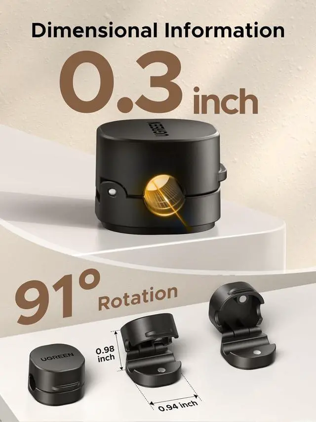 Alt view image 6 of 7 - UGREEN Cable Organizer Clips, Adhesive Cable Management - 6-Pack Strong Magnetic Cord Holder for Desk to Keep Phone Charging Cables, Computer Cords, and Various Cord Organized for Nightstand, Black