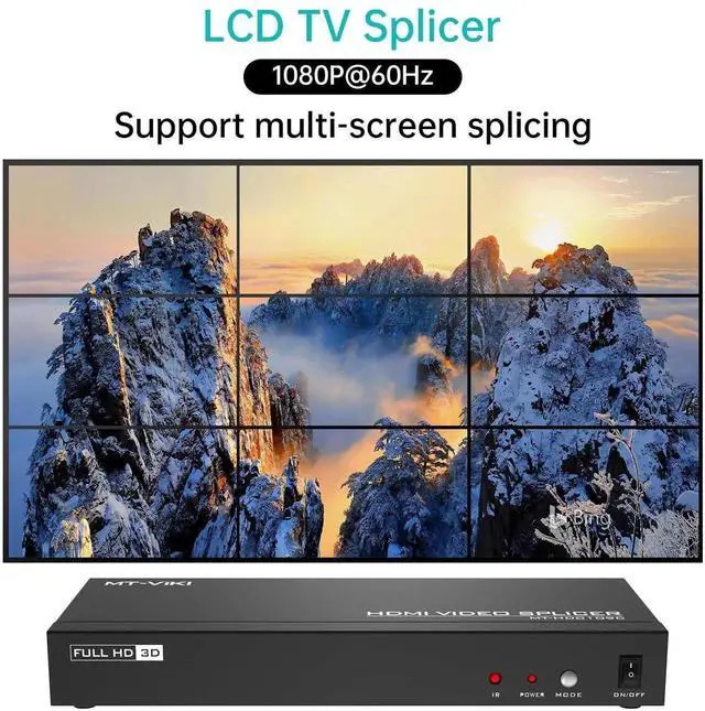 Alt view image 4 of 6 - MT-VIKI Video Wall Controller 3x3, HDMI Video Wall Support UHD 4K Input & 1080P Output for 9 TV Splicing Display, 9 Channel Video Wall Processor