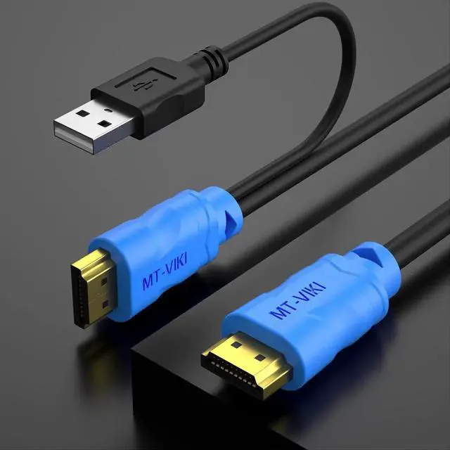 Alt view image 2 of 7 - MT-VIKI 2in 1 USB HDMI KVM Cable 5m/16ft for USB KVM Cable HDMI