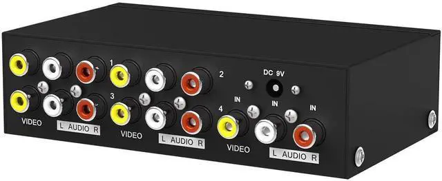 Main image of MT-VIKI 4 Way 3 RCA Splitter Composite Video Audio Distribution (1 in 4 Out)