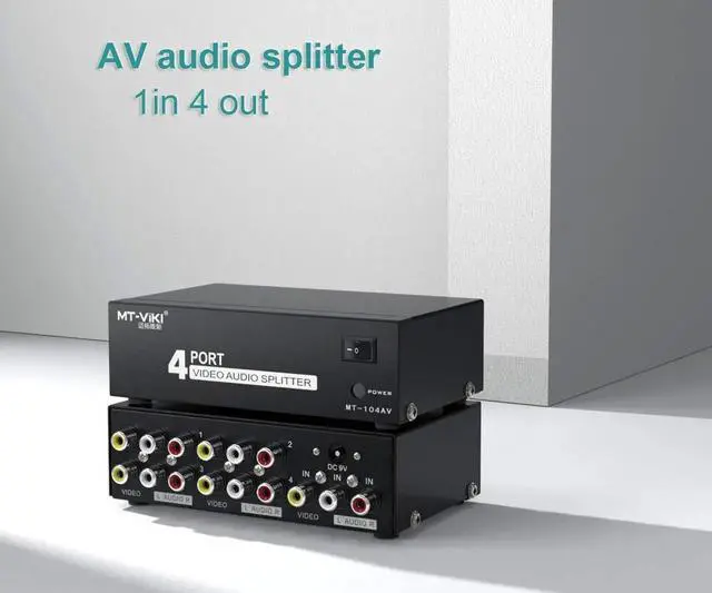 Alt view image 4 of 6 - MT-VIKI 4 Way 3 RCA Splitter Composite Video Audio Distribution (1 in 4 Out)