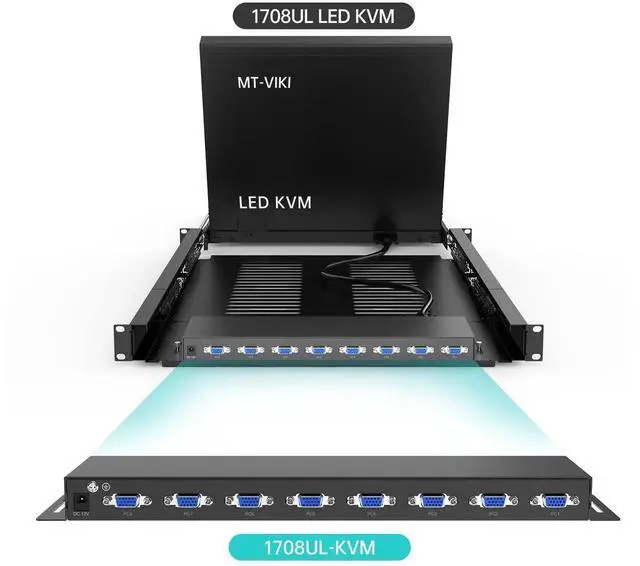 Alt view image 6 of 6 - MT-VIKI 8 Port KVM Switch VGA +8 KVM Cables, Daisy Chain Component for VGA LCD KVM Console, Cascading up to 64 Devices, Support Keyboard hotkey & OSD Switching