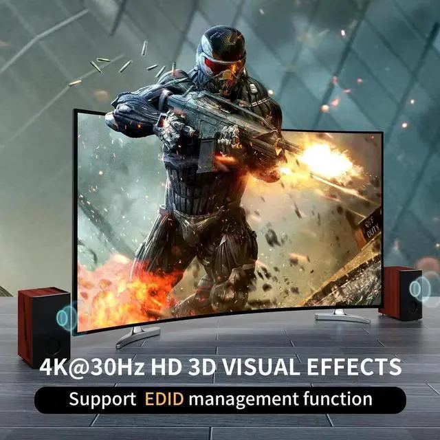 Alt view image 6 of 7 - MT-VIKI KVM Switch HDMI 2 Port Boxes, 4K@30Hz USB HDMI KVM Console for 2 PCs Share 1 HD Monitor and Keyboard Mouse with 2 USB Cables + Desktop Selector