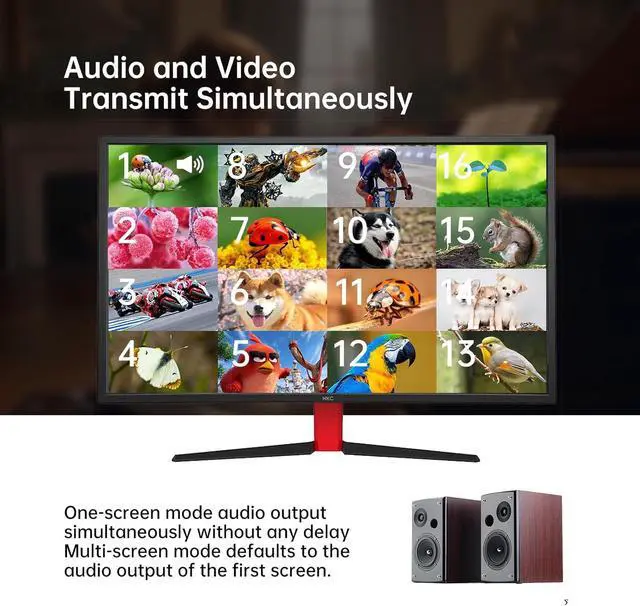 Alt view image 5 of 6 - MT-VIKI 4K HDMI Multi-Viewer 16x1 w/IR Remote, 4K@30Hz Seamless HDMI Switcher 16 in 1 Out for PS4/PS5/Security Camera