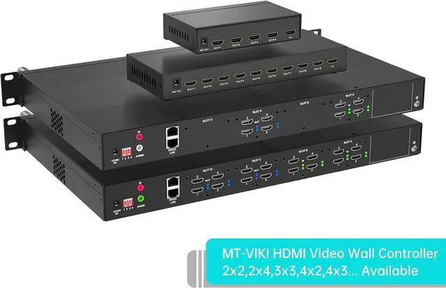 Alt view image 2 of 7 - MT-VIKI 4K Video Wall Controller 2X2 with 2 HDMI Input+ 4 HDMI Output, TV Wall Controller 4K30Hz Support Point-to-Point Display + 180° Degree Rotate + 3.5MM Audio [Non-Stretching & Non-deforming]