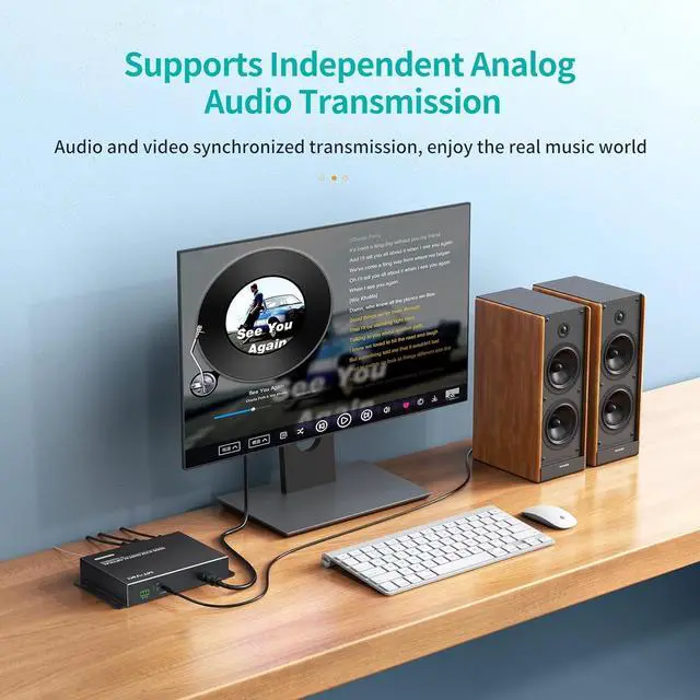 Alt view image 7 of 7 - MT-VIKI HDMI KVM Fiber Extender, HDMI Extender Over Single Mode Fiber Optic up to 20KM/12.4 Miles, Uncompressed TX & RX Kit