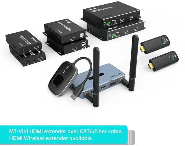 Alt view image 2 of 7 - MT-VIKI HDMI KVM Fiber Extender, HDMI Extender Over Single Mode Fiber Optic up to 20KM/12.4 Miles, Uncompressed TX & RX Kit