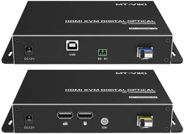 Main image of MT-VIKI HDMI KVM Fiber Extender, HDMI Extender Over Single Mode Fiber Optic up to 20KM/12.4 Miles, Uncompressed TX & RX Kit