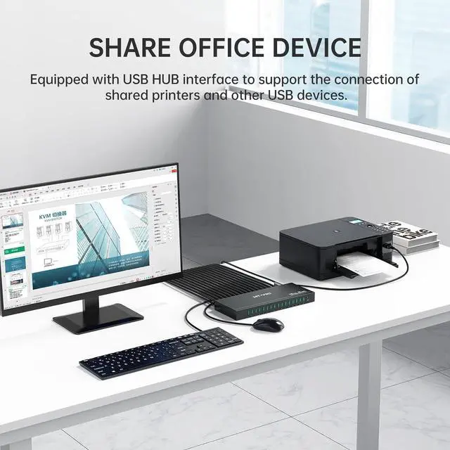 Alt view image 3 of 6 - MT-VIKI 16 Port KVM Switch HDMI 4K@60Hz w/IR Remote, Support Keyboard Hotkey Switch 1U Rack Mount KVM HDMI with 3.5mm Audio, 16 Pack Cables Included (Industrial Grade)