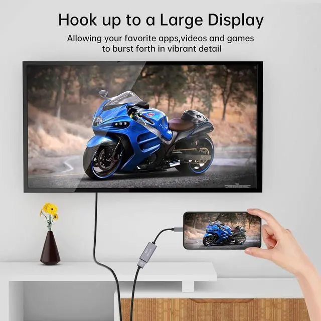 Alt view image 3 of 6 - MT-VIKI 4K@60Hz USB C to HDMI Adapter, Type-C to HDMI Female Adapter [Thunderbolt 3/4 Compatible], Compatible with MacBook Pro, Air, iPad Pro, Pixelbook, XPS, Galaxy