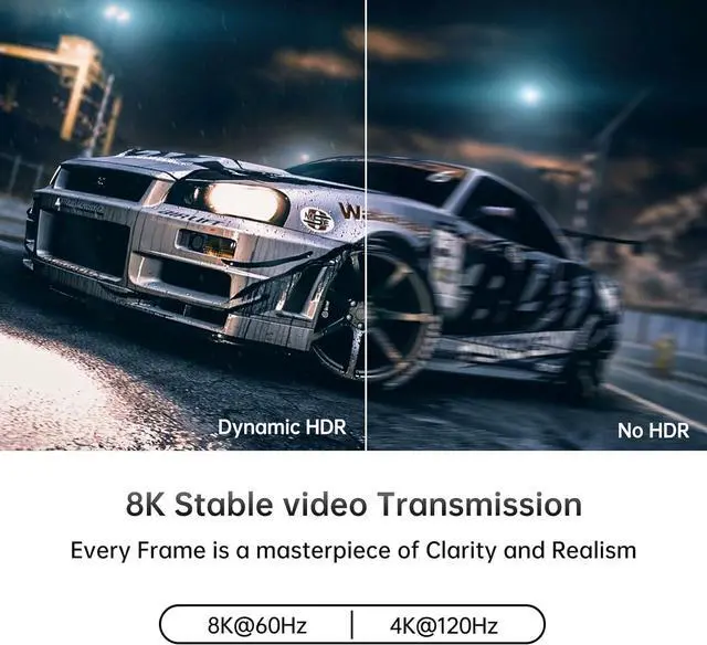 Alt view image 4 of 6 - MT-VIKI USB Type C to HDMI 2.1 Adapter, USB C to HDMI 8K@60Hz & 4K@120Hz, 48Gbps, Type C Male (Thunderbolt 3/4) to HDMI Female Compatible with MacBook Pro/Air, iPad Pro/Air, Pixelbook, XPS,etc