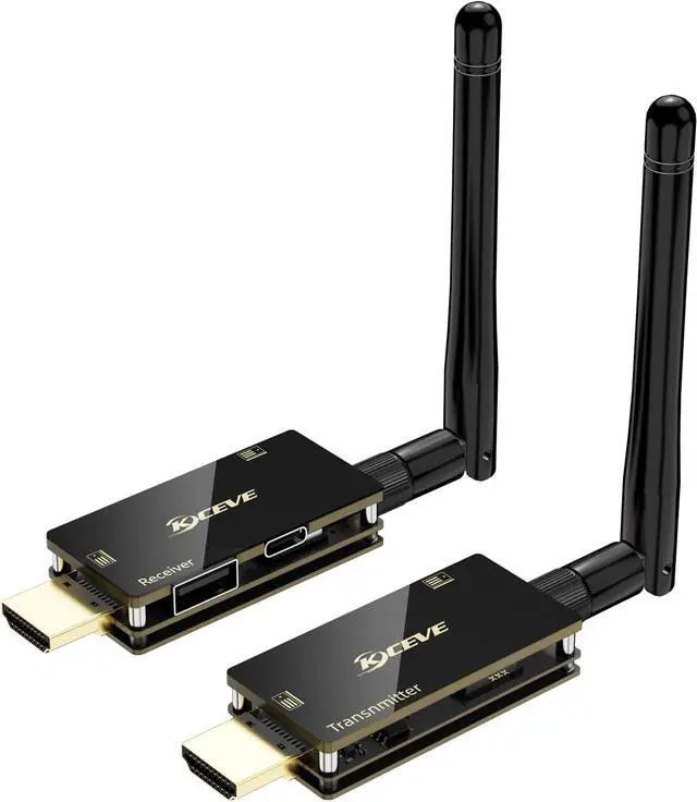 Main image of HDMI Wireless Transmitter and Receiver with USB Mouse/Keyboard Port, with KVM Function Wireless Extender Kit with Antenna, No Shell Desigh for Better Heat Dissipation, 200m/656ft Range