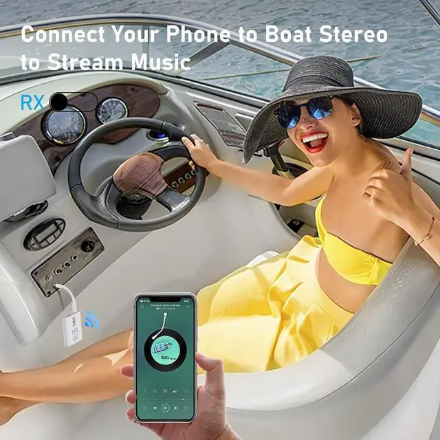 Alt view image 6 of 7 - 1Mii Bluetooth Transmitter Receiver for TV/Airplane to Headphones, Bluetooth 5.3 AUX/RCA Audio Adapter with AptX Adaptive/Low Latency/HD Audio, Dual Link, Wireless Receiver for Home Stereo, Boat, Gym