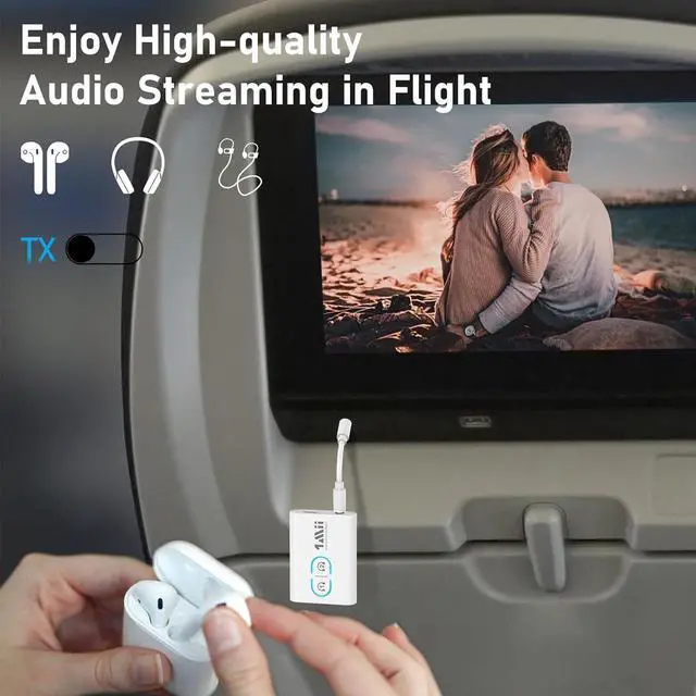 Alt view image 5 of 7 - 1Mii Bluetooth Transmitter Receiver for TV/Airplane to Headphones, Bluetooth 5.3 AUX/RCA Audio Adapter with AptX Adaptive/Low Latency/HD Audio, Dual Link, Wireless Receiver for Home Stereo, Boat, Gym