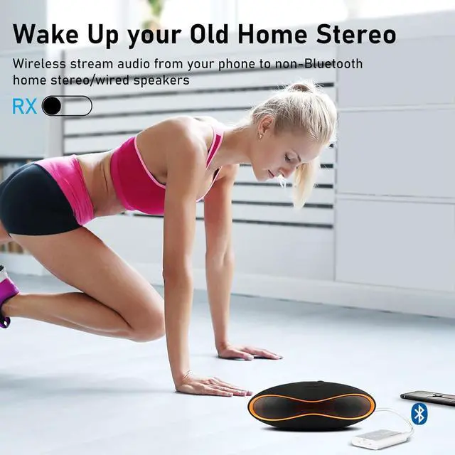 Alt view image 7 of 7 - 1Mii Bluetooth Transmitter Receiver for TV/Airplane to Headphones, Bluetooth 5.3 AUX/RCA Audio Adapter with AptX Adaptive/Low Latency/HD Audio, Dual Link, Wireless Receiver for Home Stereo, Boat, Gym