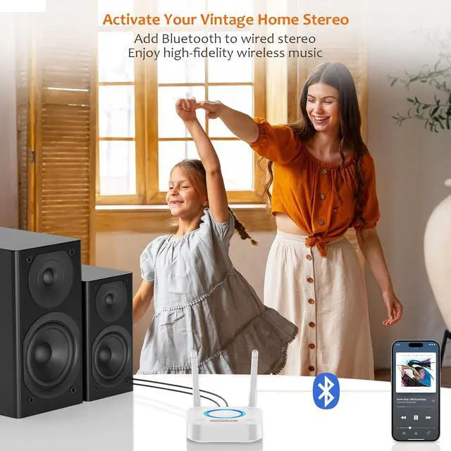 Alt view image 3 of 7 - [Upgraded] 1Mii Bluetooth 5.1 Receiver, Long Range HiFi Bluetooth Audio Adapter w/ 3D Surround aptX HD Low Latency, Optical RCA AUX 3.5mm Coaxial for Home Stereo System - B06Pro Grey