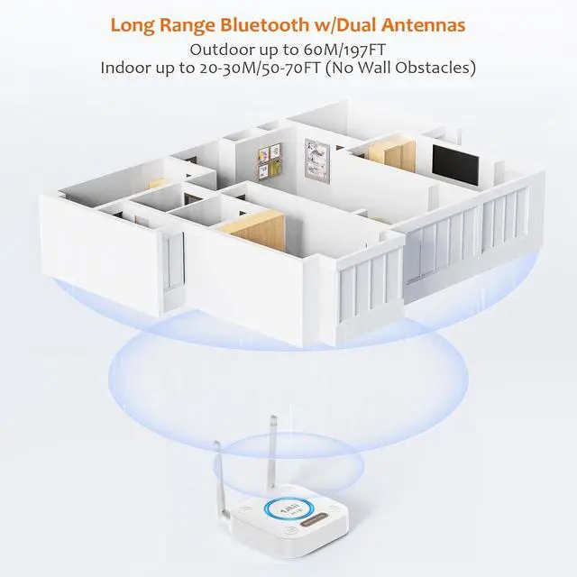 Alt view image 4 of 7 - [Upgraded] 1Mii Bluetooth 5.1 Receiver, Long Range HiFi Bluetooth Audio Adapter w/ 3D Surround aptX HD Low Latency, Optical RCA AUX 3.5mm Coaxial for Home Stereo System - B06Pro Grey