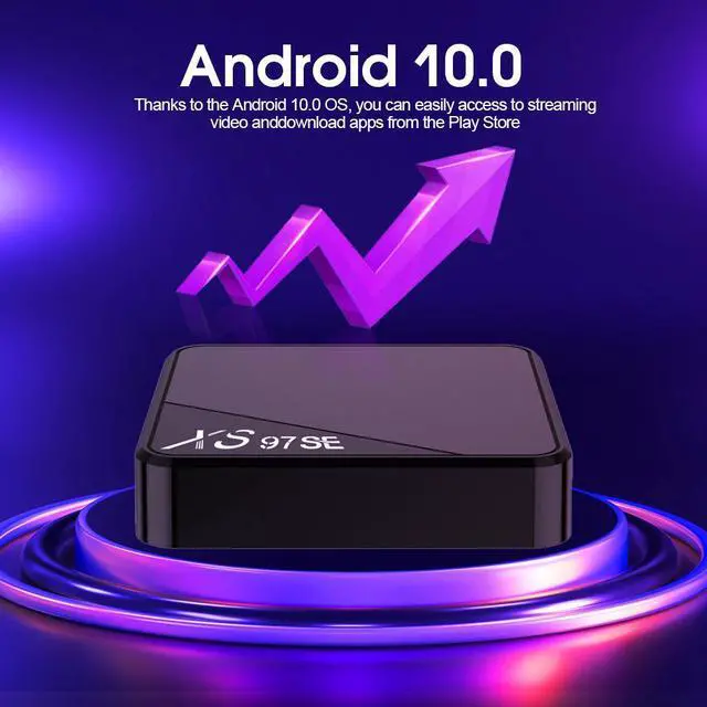 Alt view image 6 of 7 - XS97SE Android TV Box, Allwinner H313 Quad-Core A53, 4K Ultra HD, Dual-Band Wi-Fi, Bluetooth, 1GB RAM 8GB Flash, Preloaded with Netflix/YouTube for Prime Video/Hulu