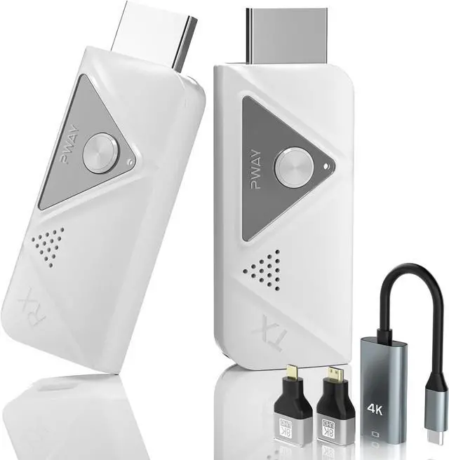 Main image of Wireless HDMI Transmitter and Receiver, 328FT/100M Plug & Play Portable Wireless HDMI Extender Kit, 4K Decode 1080P Output 2.4G/5G Stable Signal for Streaming Audio/Video to Monitor from Laptop/TV Box