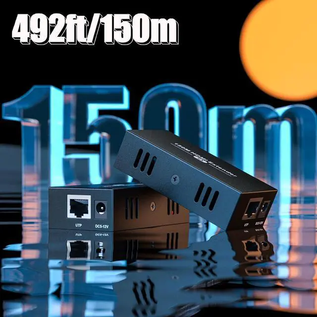 Alt view image 2 of 6 - PWAY DT264 HDMI Extender 492ft, Over Single Cat5E/6/7, 1080p Uncompressed HDMI Balun Sender Transmitter Receiver Support 3D POC