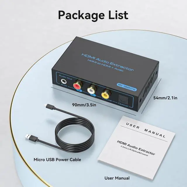 Alt view image 5 of 6 - VPFET 8K HDMI 2.1 Audio Extractor 4K120Hz to Optical 3.5mm AUX Adapter Splitter Converter Supports HDCP Digital DTS 5.1 PCM for PS4 PS5 Xbox