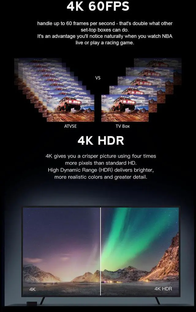 Alt view image 5 of 7 - XS97 ATV Android TV Box, Allwinner Quad-Core A53, 2GB RAM 16GB ROM, 4K HD, CE Certified, Dual-Band Wi-Fi, Bluetooth, Voice Control Smart Media Player