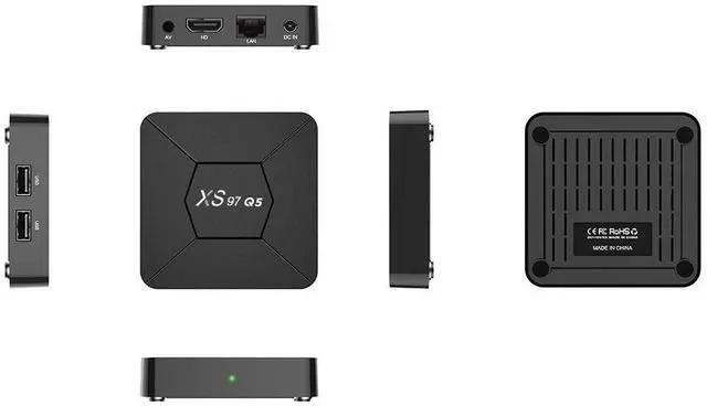 Alt view image 4 of 5 - XS97 Q5 Android TV Box, Quad-Core A53 Processor, 2GB RAM 8GB ROM, 4K Ultra HD, Dual-Band Wi-Fi, Bluetooth, Voice Remote Smart Media Player for Netflix/YouTube