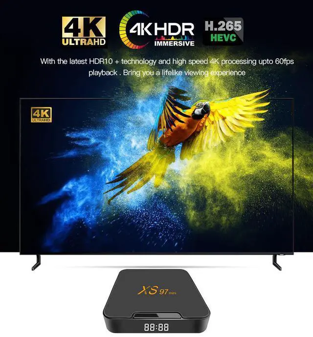 Alt view image 4 of 7 - XS97MINI Android TV Box, Amlogic S905W2 Quad-Core A35, 2GB RAM 16GB ROM, 1080P Full HD, 5G Wi-Fi, Compact Media Player for Streaming & Gaming