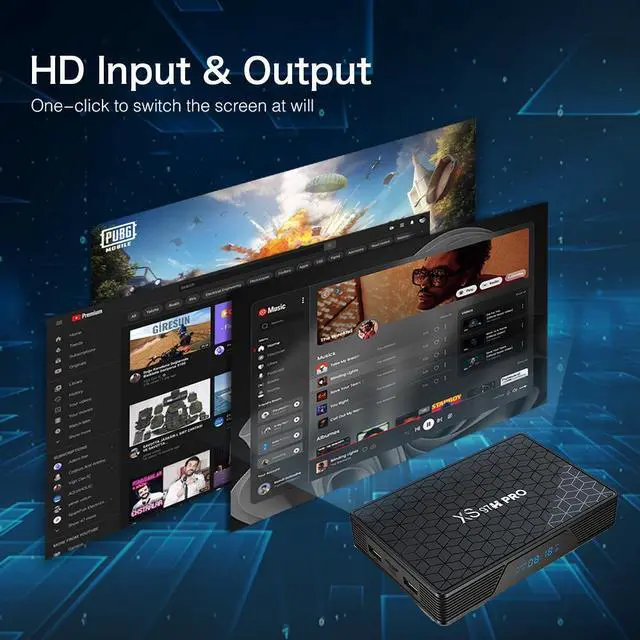 Alt view image 4 of 7 - XS97 H PRO Android TV Box, Allwinner H618 Quad-Core A53, 2GB RAM 16GB ROM, 6K Ultra HD, Dual-Band Wi-Fi/Gigabit Ethernet, Dual HDMI, Android 12 Smart Media Player