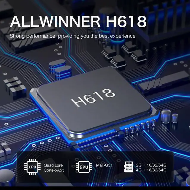 Alt view image 2 of 7 - XS97 H PRO Android TV Box, Allwinner H618 Quad-Core A53, 2GB RAM 16GB ROM, 6K Ultra HD, Dual-Band Wi-Fi/Gigabit Ethernet, Dual HDMI, Android 12 Smart Media Player