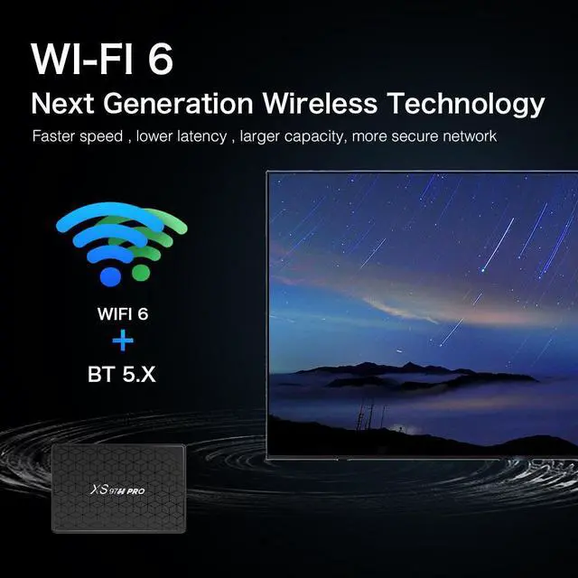 Alt view image 7 of 7 - XS97 H PRO Android TV Box, Allwinner H618 Quad-Core A53, 2GB RAM 16GB ROM, 6K Ultra HD, Dual-Band Wi-Fi/Gigabit Ethernet, Dual HDMI, Android 12 Smart Media Player