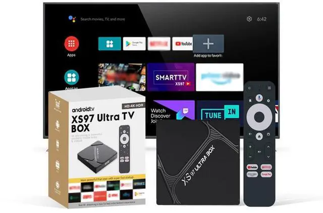 Alt view image 7 of 7 - XS97 ULTRA BOX Android TV Box, Amlogic Quad-Core A35, 4GB RAM 32GB ROM, 720P HD, Dual-Band Wi-Fi, Bluetooth, Voice Control Smart Media Player