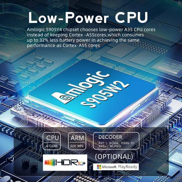 Alt view image 2 of 7 - XS97 ULTRA BOX Android TV Box, Amlogic Quad-Core A35, 4GB RAM 32GB ROM, 720P HD, Dual-Band Wi-Fi, Bluetooth, Voice Control Smart Media Player