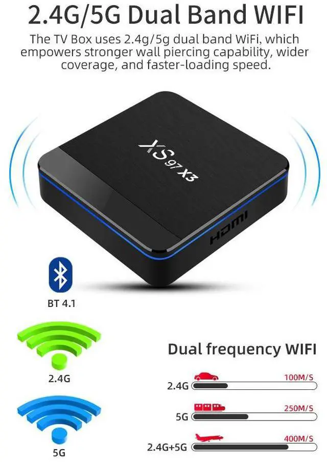 Alt view image 6 of 7 - XS97 X3 Android TV Box, Amlogic S905X3 Quad-Core A55, 4GB RAM 32GB ROM, 4K Ultra HD, Gigabit Ethernet, Dual-Band Wi-Fi, Bluetooth, Media Player for Global Market