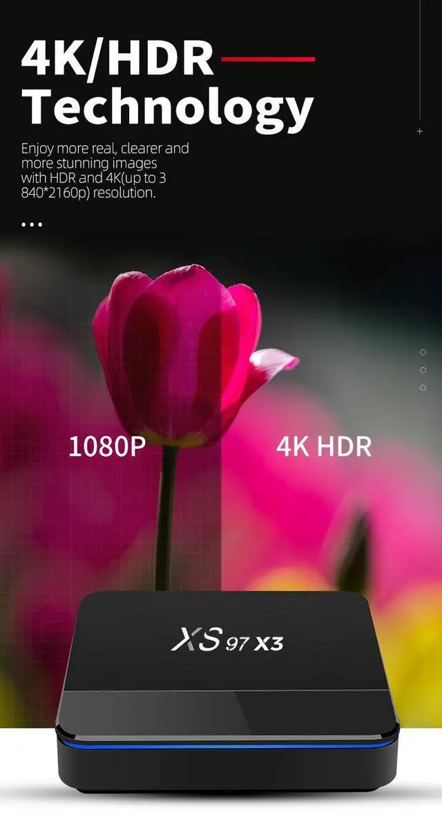 Alt view image 4 of 7 - XS97 X3 Android TV Box, Amlogic S905X3 Quad-Core A55, 4GB RAM 32GB ROM, 4K Ultra HD, Gigabit Ethernet, Dual-Band Wi-Fi, Bluetooth, Media Player for Global Market