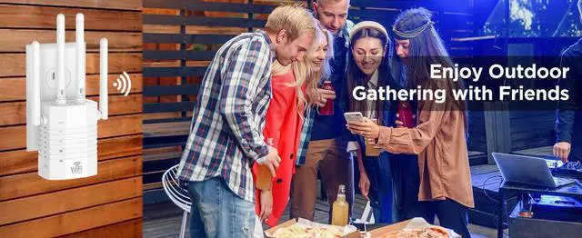 Alt view image 2 of 5 - 1200Mbps WiFi Extender, WiFi Extender Signal Booster for Home - WiFi Repeater, Internet Extender WiFi Booster, 12880 Sq Ft Reach, 105 - Device Support