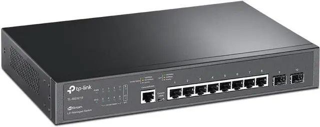 Alt view image 2 of 7 - TP-Link TL-SG3210 v3 | 8 Port Gigabit Switch, 2 SFP Slots | Omada SDN Integrated | L2+ Smart Managed | IPv6 | Static Routing | L2/L3/L4 QoS, IGMP & LAG
