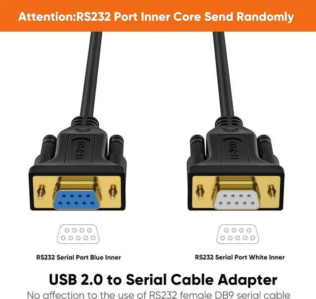 Alt view image 4 of 7 - CableCreation USB to RS232 Serial Adapter with PL2303 Chip, 3.3 FT USB to DB9 Pin Female Converter Cable for Cashier Register, Modem, Scanner, Digital Cameras, CNC etc, Black