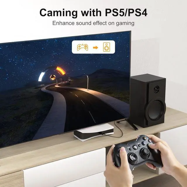 Alt view image 6 of 7 - USB Audio Adapter with 3.5mm Jack, CableCreation USB External Stereo Sound Card with 3.5mm Earphone and Microphone for PS4, PS5, Windows, Mac, Linux, Plug and Play, Black