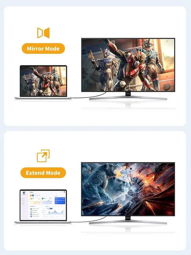 Alt view image 6 of 7 - CableCreation Unidirectional Active DisplayPort to HDMI Cable, DisplayPort to HDMI Monitor Cable 8FT, DP 1.4 to HDMI Support 4K@60Hz, 2K@144Hz, 1080P@144Hz