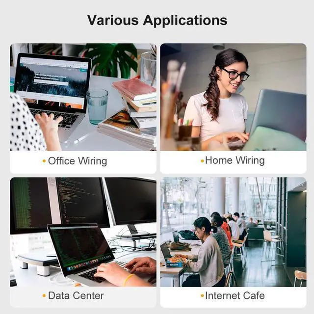 Alt view image 6 of 7 - CableCreation Cat 8 Ethernet Cable,Cat8 Extension Cable, Double Shielded Highly Speed 40Gbps 2000MHz FTP Patch Cord, UV Resistant LAN Cable,  Black 1m
