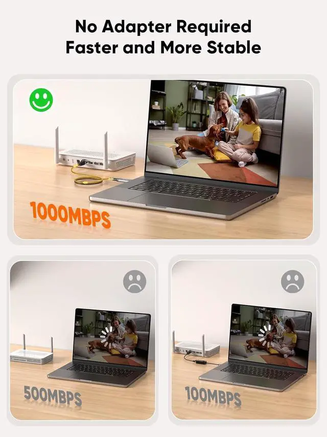 Alt view image 5 of 7 - CableCreation USB to Ethernet Cable , USB to RJ45 Internet LAN Network Cable, Gigabit Directly Connected, Compatible with Laptop, Desktop PC, Switch and More