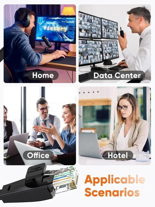 Alt view image 6 of 7 - CableCreation Cat 6 Ethernet Cable Cat6 High Speed Flat Gigabit 1000Mbps Internet Cable RJ45 Shielded Network LAN Cord Compatible for PS5 PS4 Xbox PC Laptop Modem Router Smart TV Computer